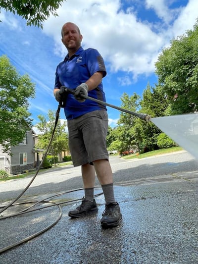 Driveway pressure washing